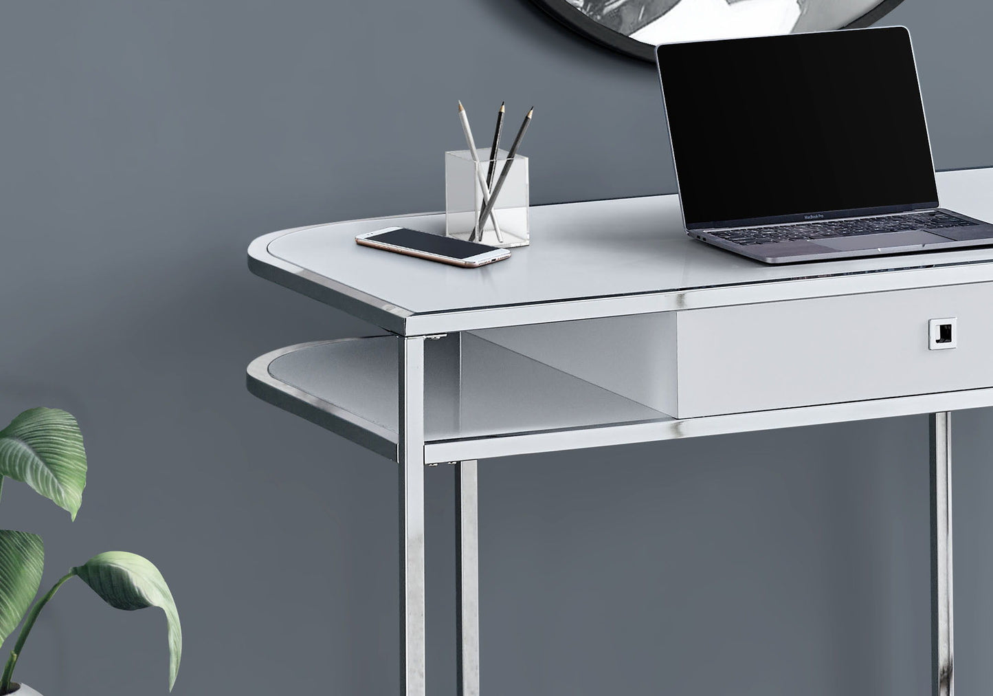 Computer Desk For Home Office, Laptop, Storage Drawers, Contemporary And Modern - White 8th Street