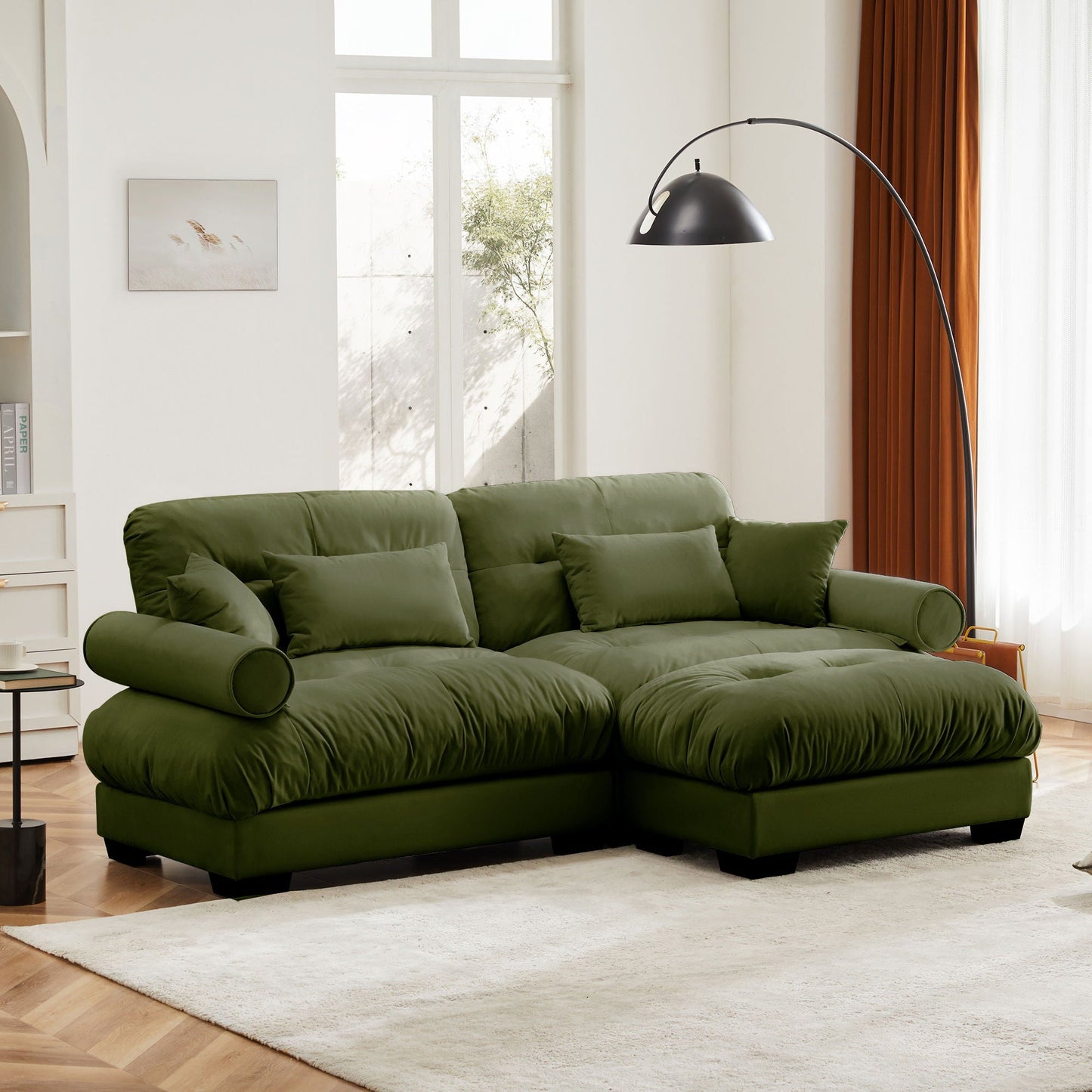 Super Comfort Oversized Modular Sectional Sofa With Movable Ottoman - Snoozhouse