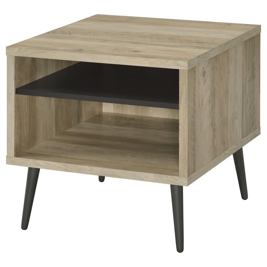 Welsh - Square Engineered Wood Side End Table Antique Pine - Distressed Pine Coaster Fine Furniture