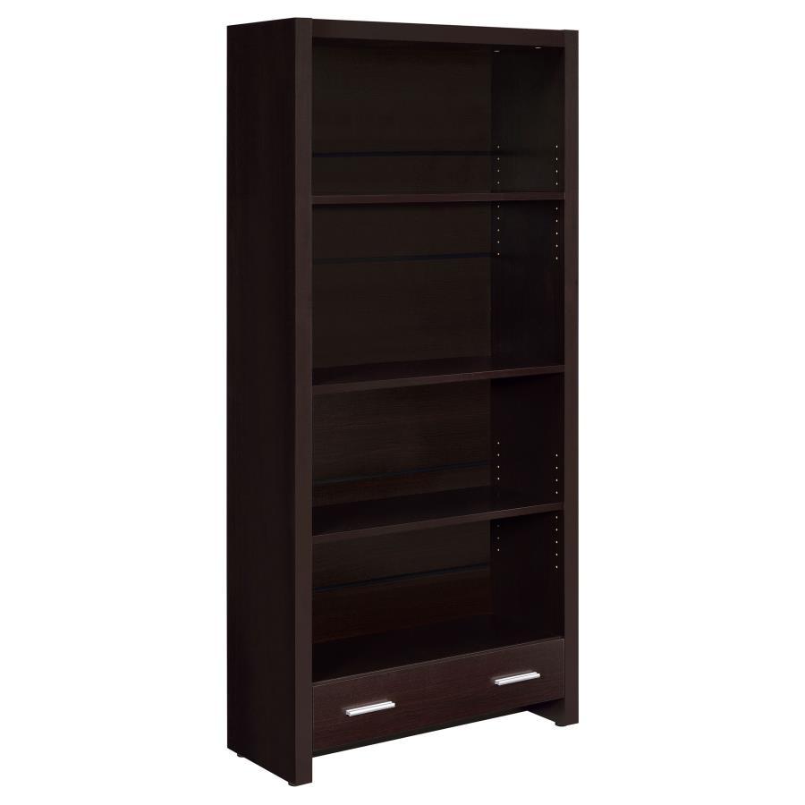 Skylar - 5-Shelf Bookcase With Drawer - Cappuccino CoasterEveryday