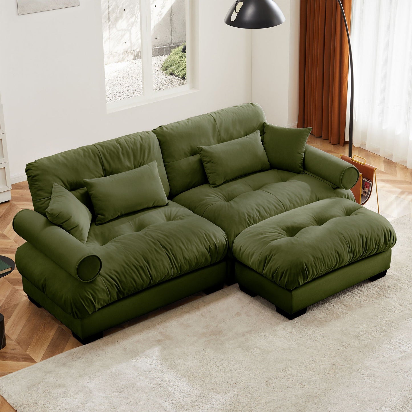 Super Comfort Oversized Modular Sectional Sofa With Movable Ottoman - Snoozhouse