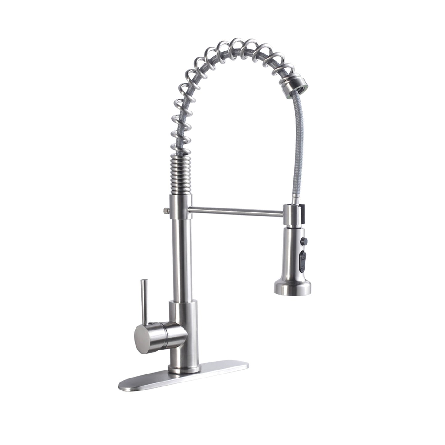 21" Commercial Kitchen Faucet With Dual Function Pull Down Sprayhead In, Stainless Steel - Brushed Nickel Daily Nest