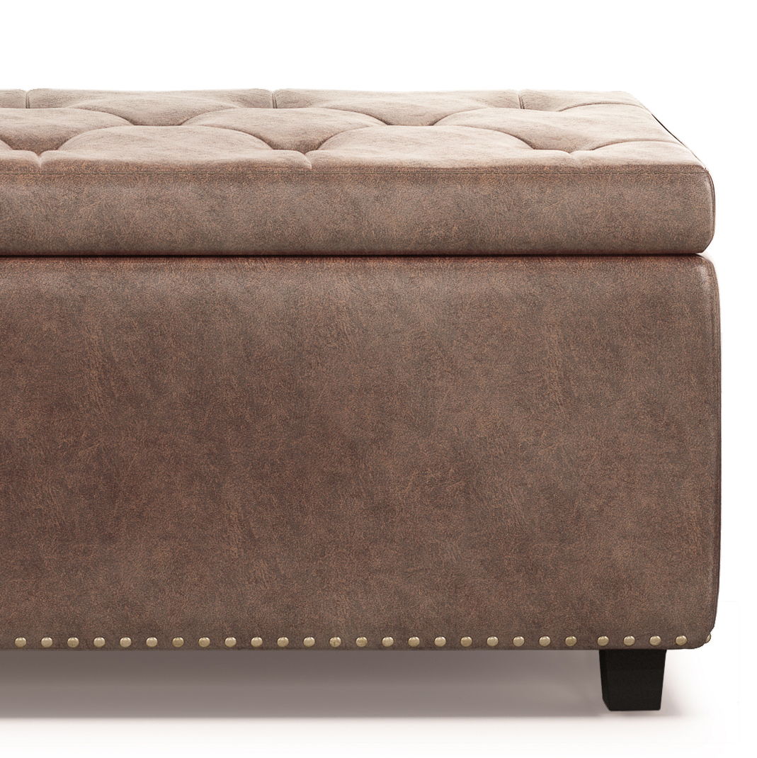 Hamilton - Upholstered Storage Ottoman Simpli-Home