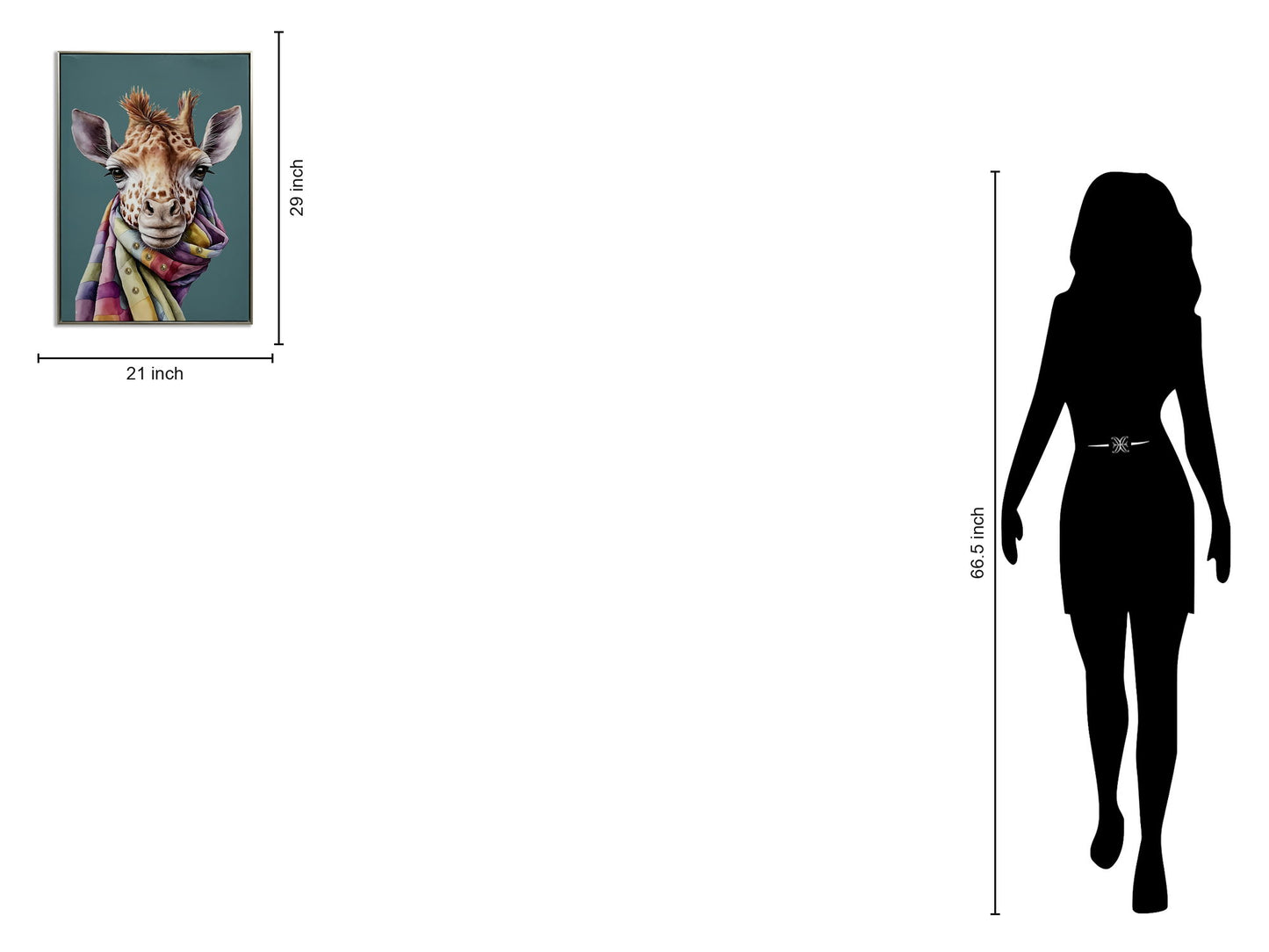 Whimsical Giraffe Chic - 21" x 29" Framed Wall Art