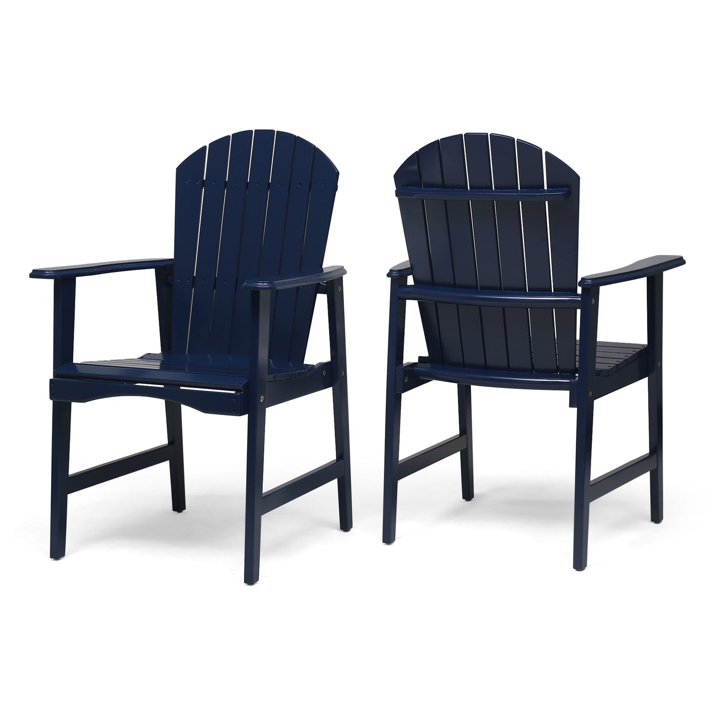 Outdoor Weather Resistant Acacia Wood Adirondack Dining Chairs (Set of 2) Noble House