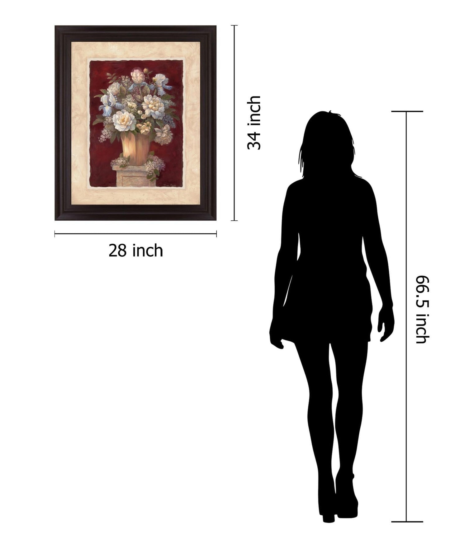 Crimson Petal Harmony - 28" x 34" Framed Wall Art Classy Art