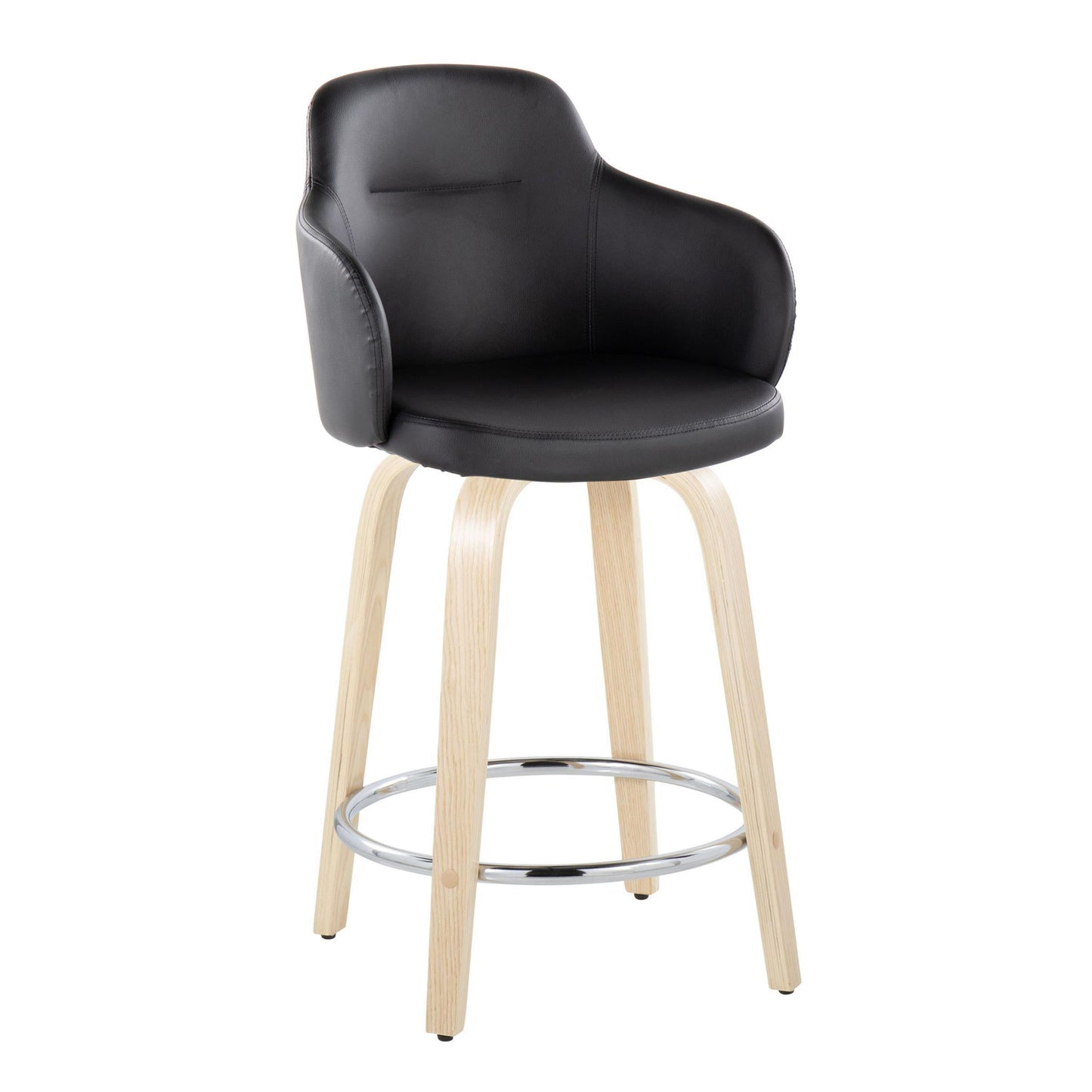 Boyne - Contemporary Fixed Height Counter Stool & Swivel With Round Footrest (Set of 2) Lumi Source