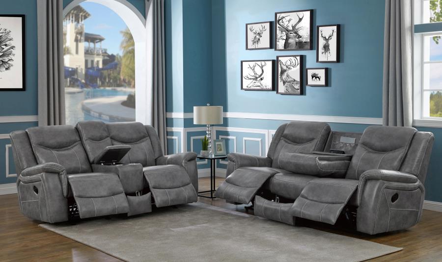 Conrad - Upholstered Padded Arm Motion Sofa Set CoasterEveryday