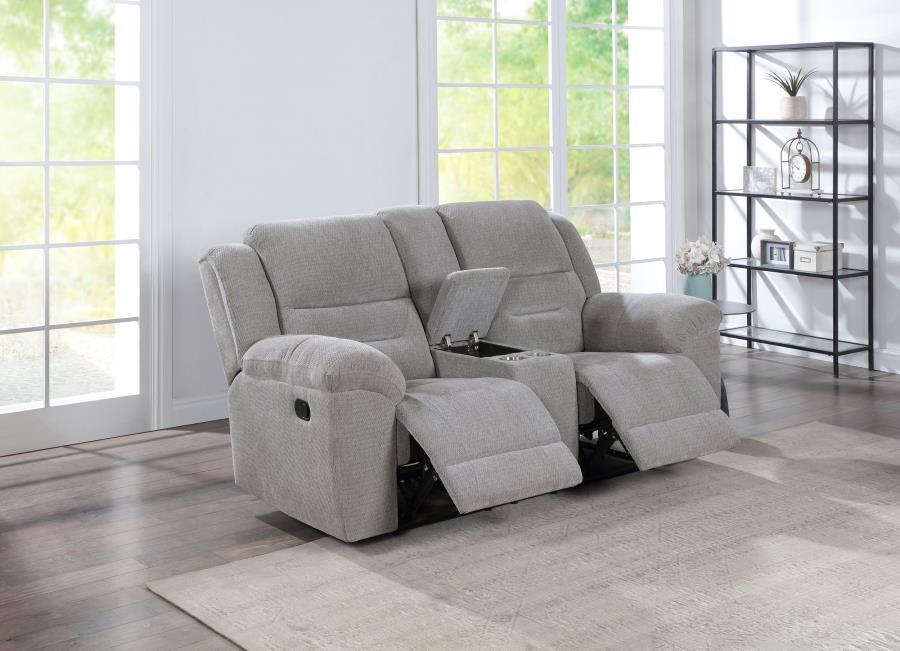 Gilson - Chenille Upholstered Reclining Loveseat - Gray Coaster Fine Furniture