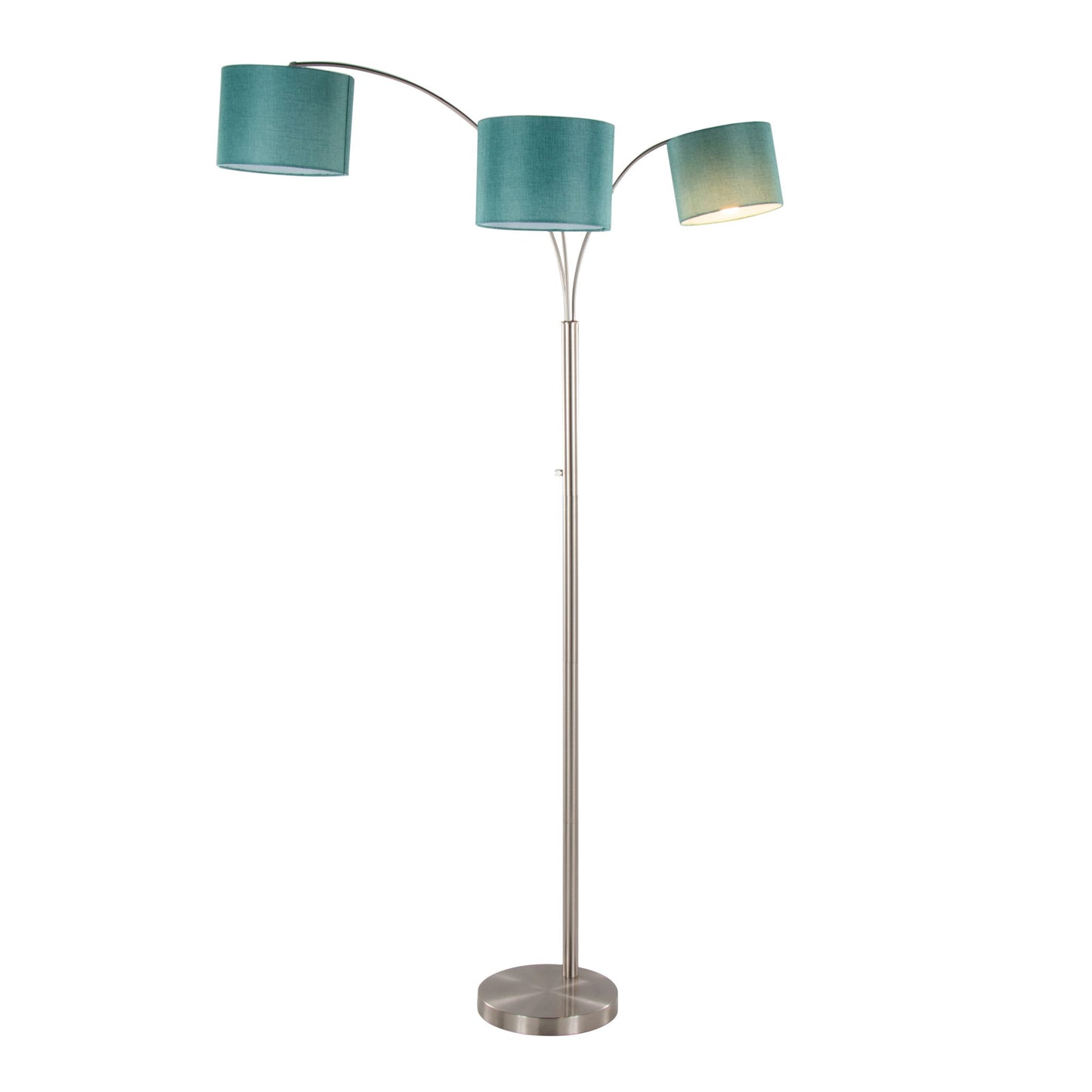Willow - Trio Contemporary Floor Lamp - Nickel / Turquoise Lumi Source