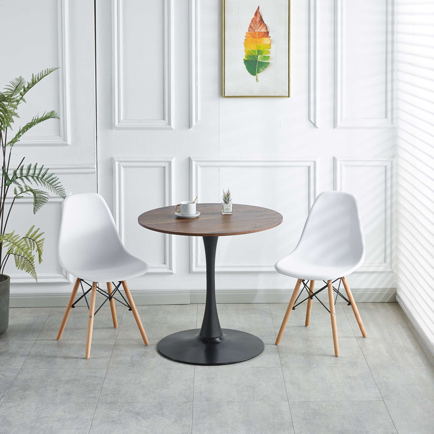 Tulip Table Mid-Century Dining Table With Round MDF Table Top, Pedestal Dining Table, End Table Leisure Coffee Table Home Essentials