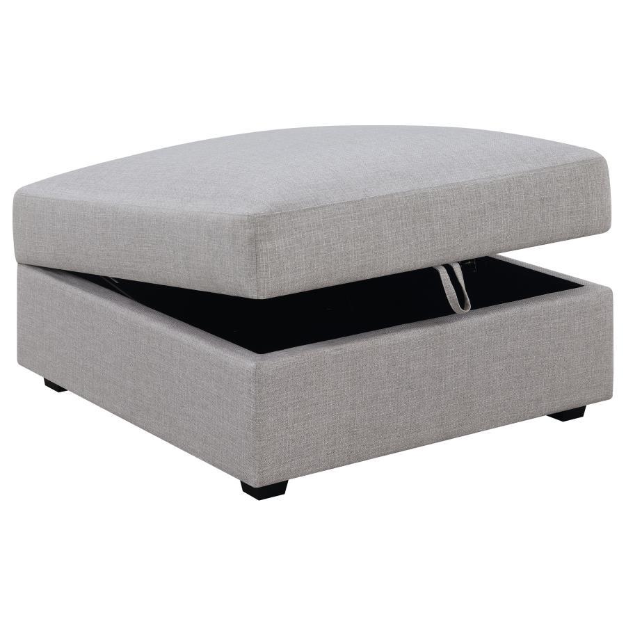 Cambria - Square Upholstered Storage Ottoman - Gray CoasterElevations