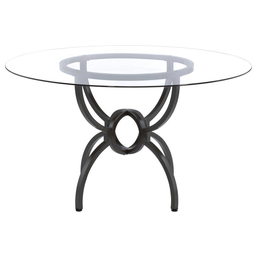 Aviano - Round Glass Top Metal Dining Table - Gunmetal Coaster Fine Furniture