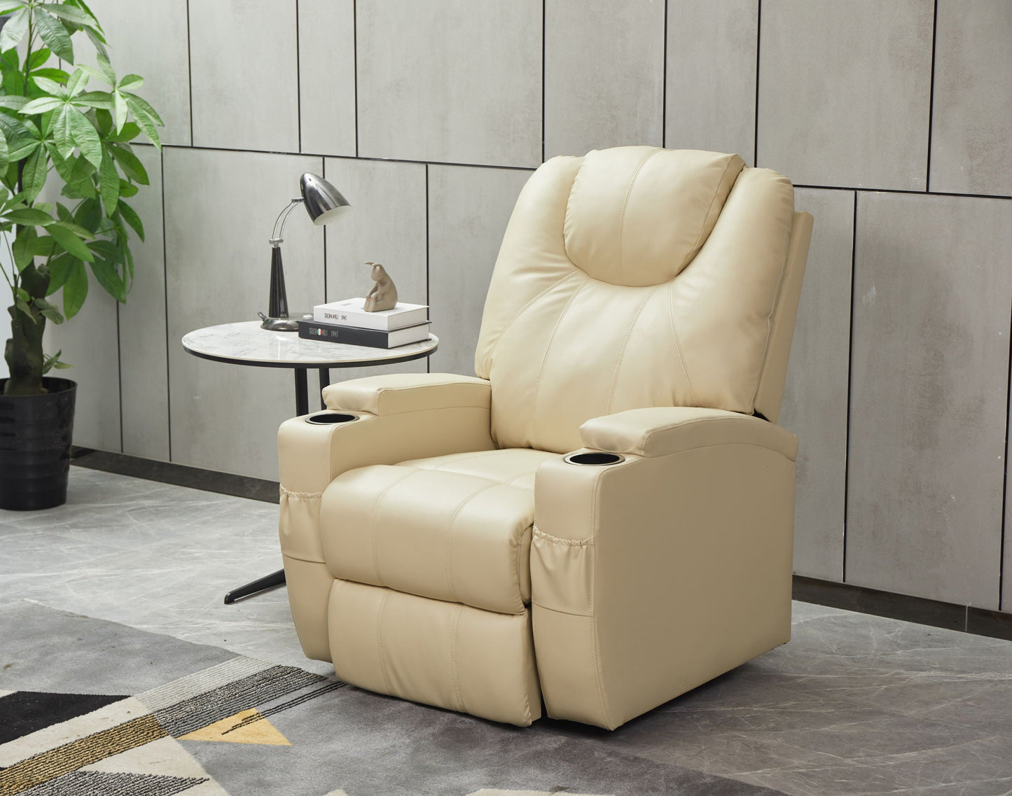 Modern Recliner Chair With Cup Holders, Remote Control Home Essentials