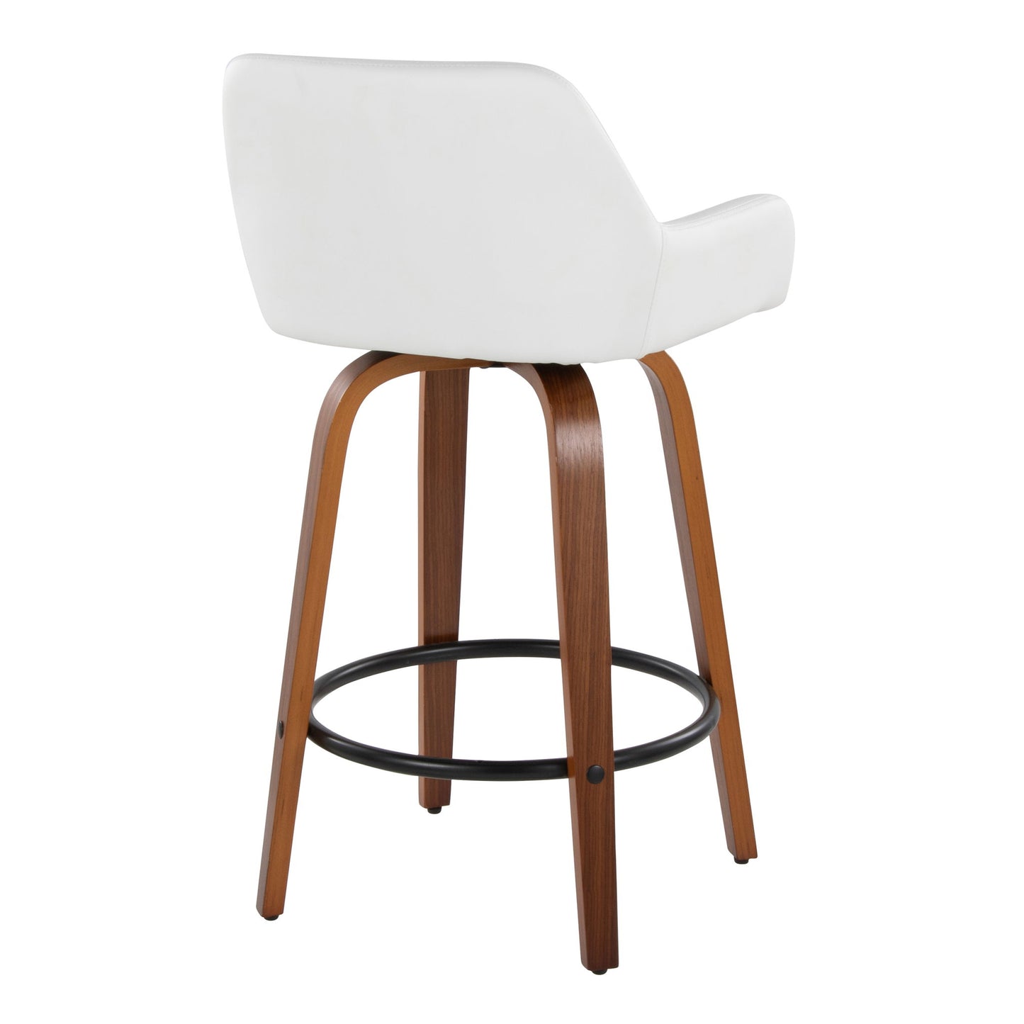 Daniella - Contemporary Fixed Height Counter Stool With Swivel With Round Footrest (Set of 2) Lumi Source