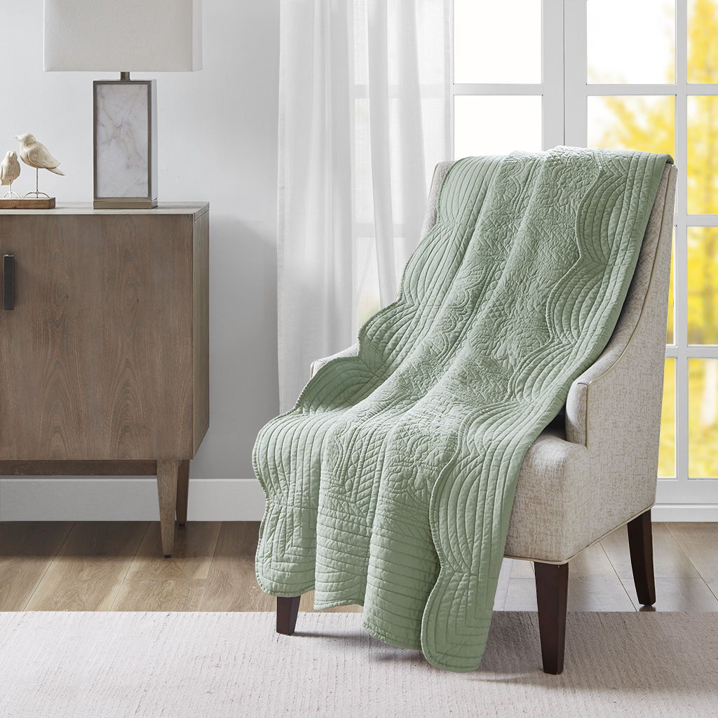 Tuscany - Oversized Quilted Throw - Seafoam Madison Park
