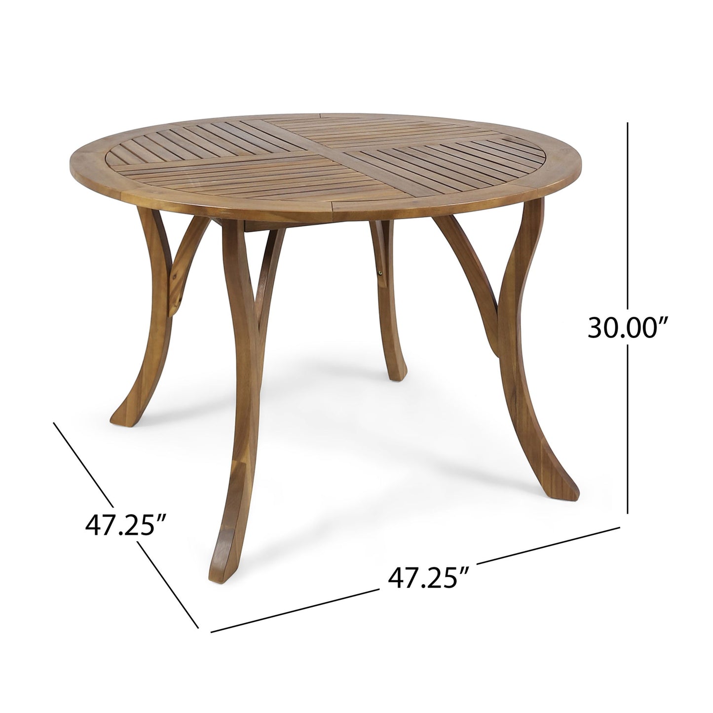 Hermosa - Outdoor Acacia Wood Table Circular Design Noble House