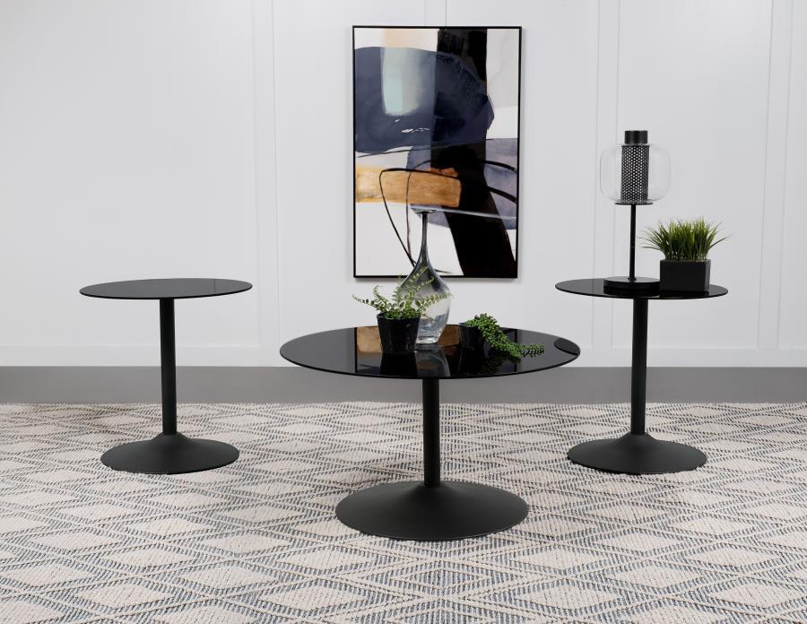 Ganso - Round Glass Top Coffee And End Table Set Coaster Fine Furniture