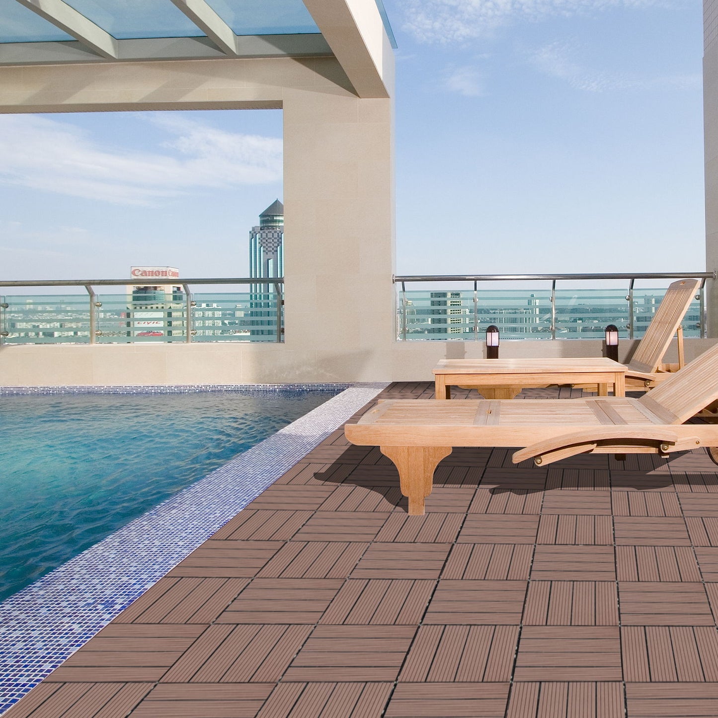 Wood Plastic Composite Deck Tiles, Sustainable Composite Decking Resist Rust, Water, Weather, Easy To Diy & Maintain Daily Nest