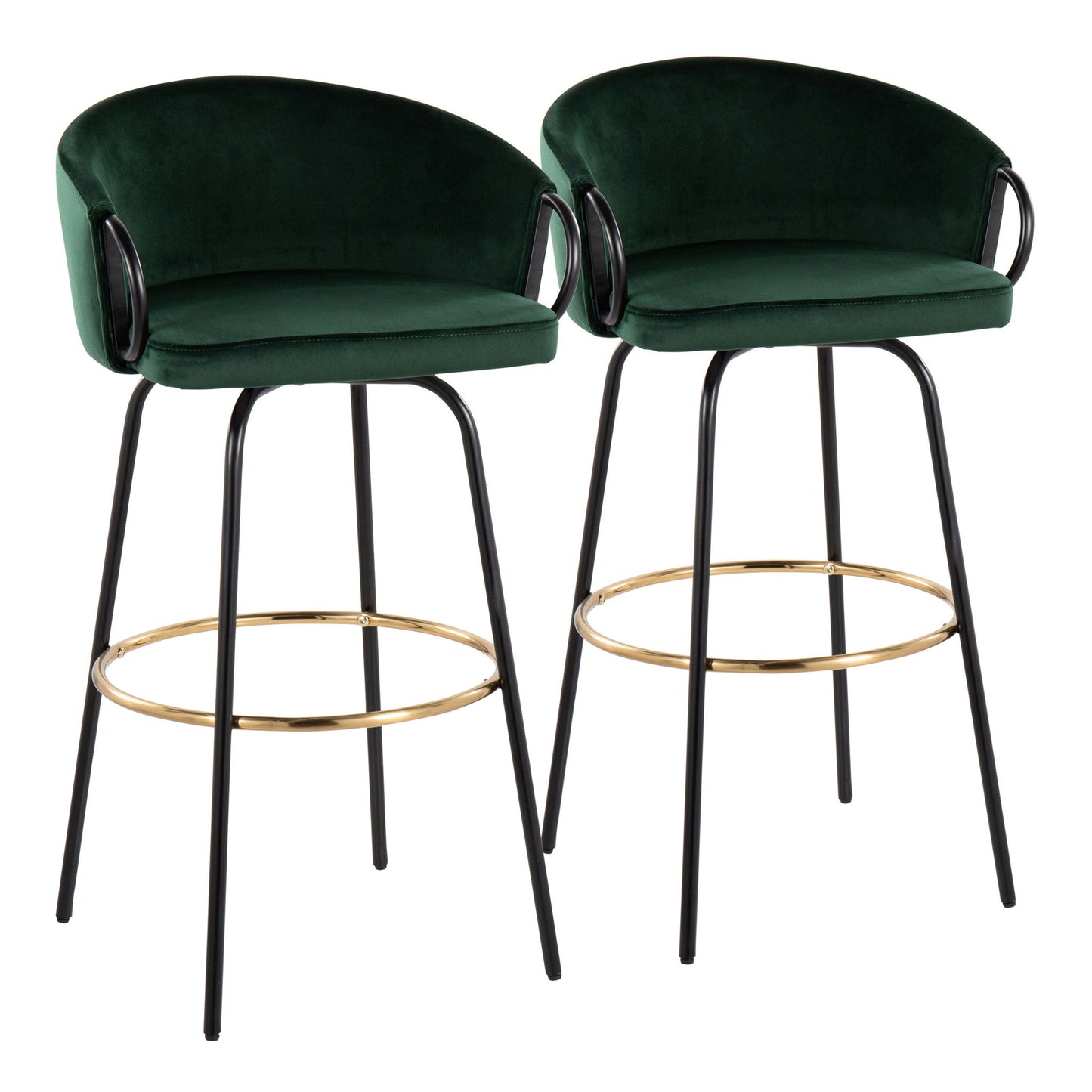Claire - Contemporary / Glam Barstool With Footrest (Set of 2) Lumi Source