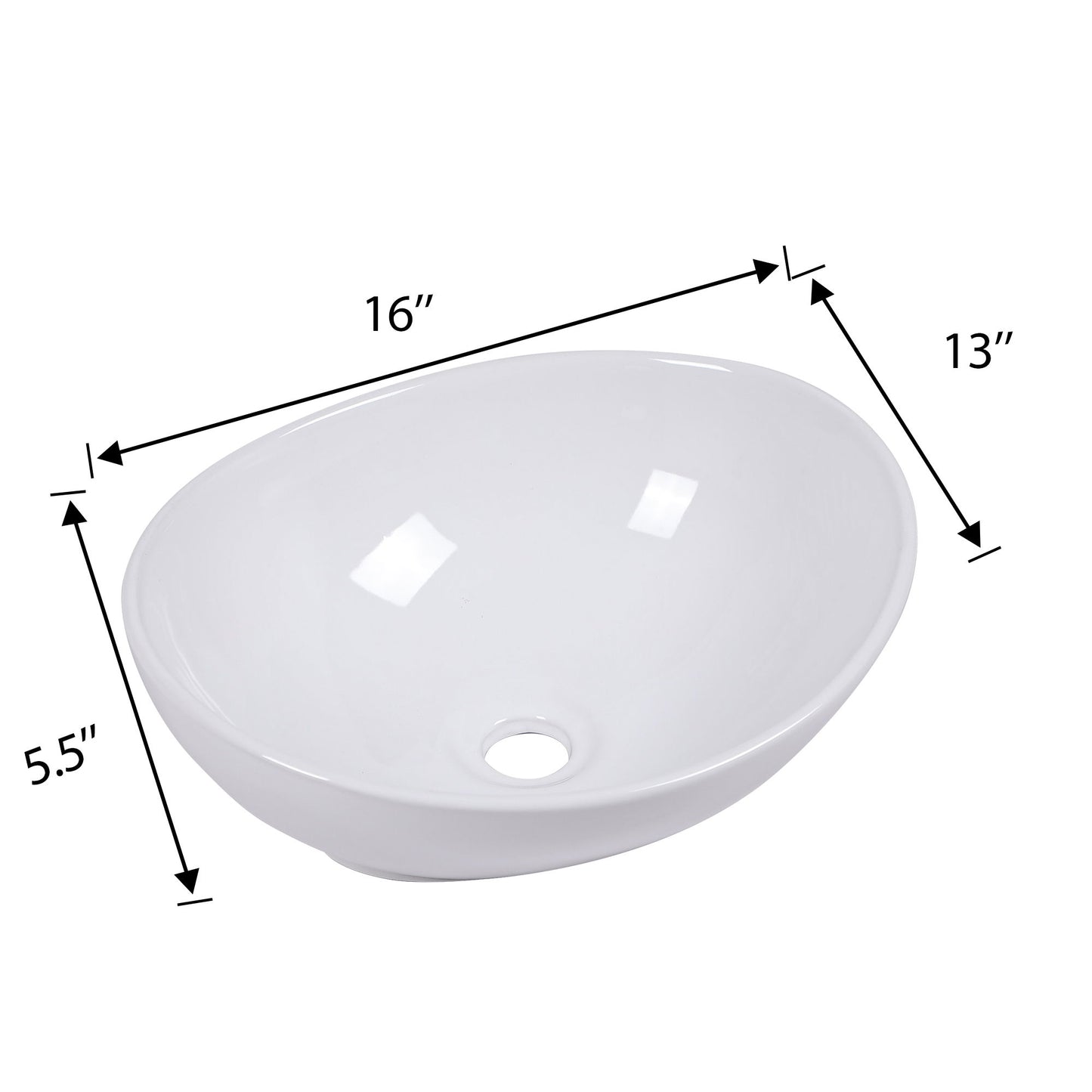 Oval Vessel Bathroom Sink - White Daily Nest