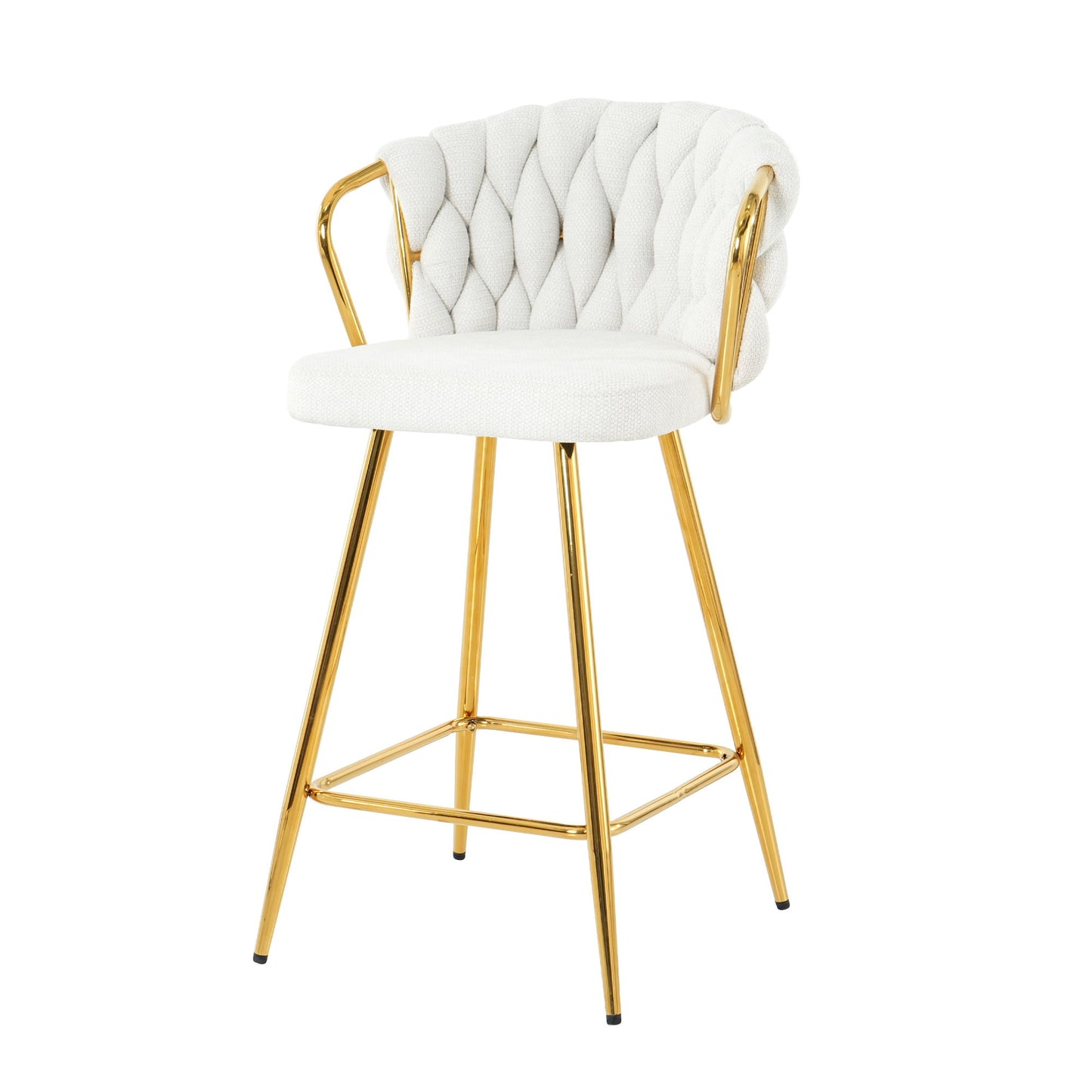 Modern Design High Stool With Plated Legs (Set of 2) Home Essentials