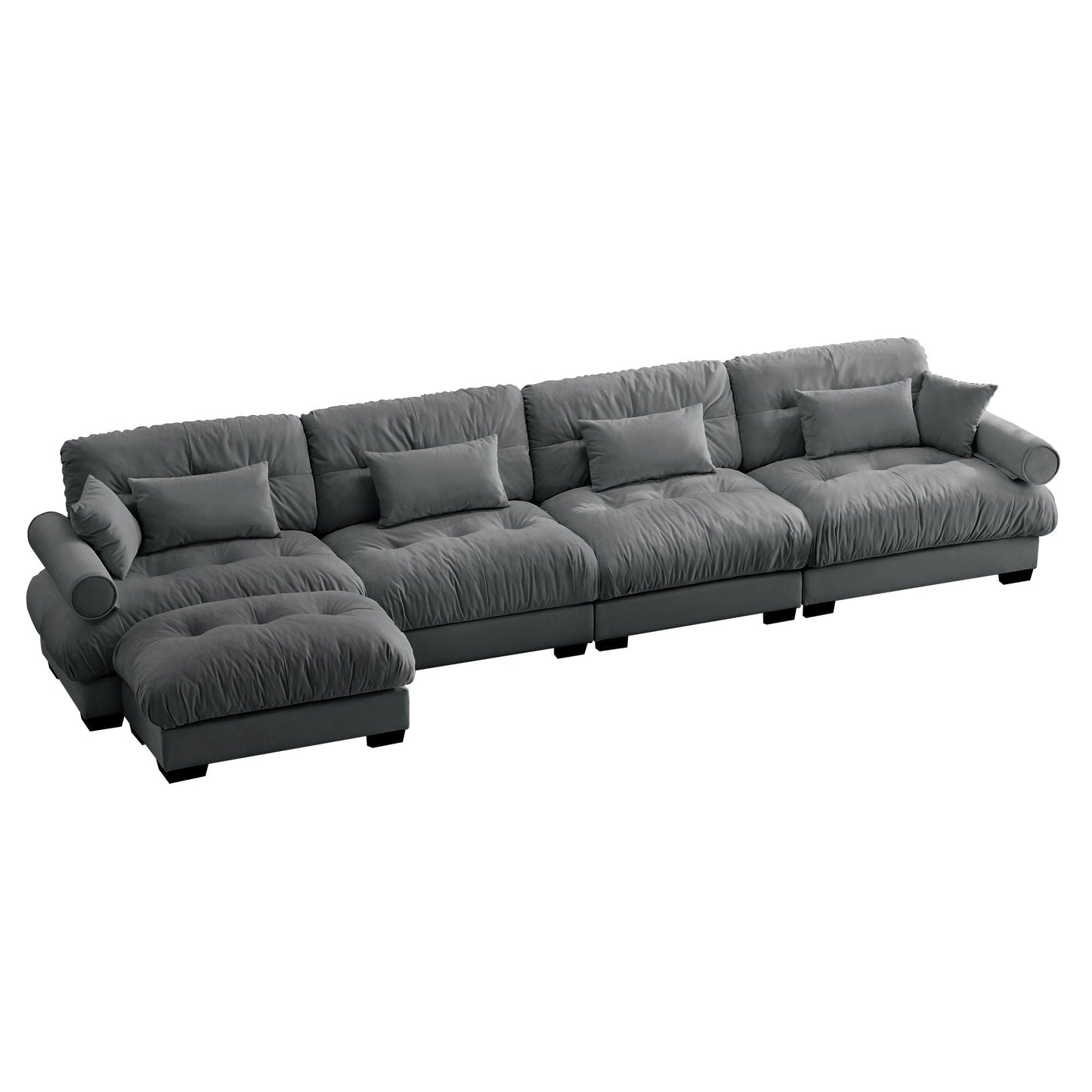 Super Comfort Oversized Modular Sectional Sofa With Movable Ottoman - Snoozhouse