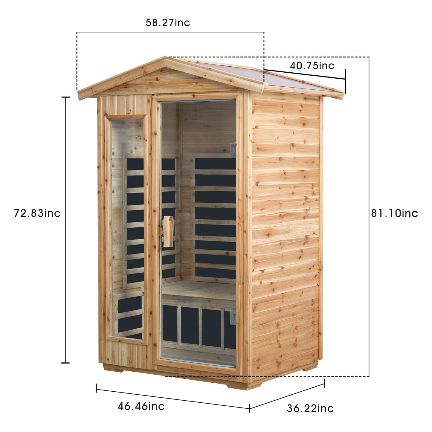 2 Person Far Infrared Old Fir Outdoor Sauna Room - Natural Daily Nest