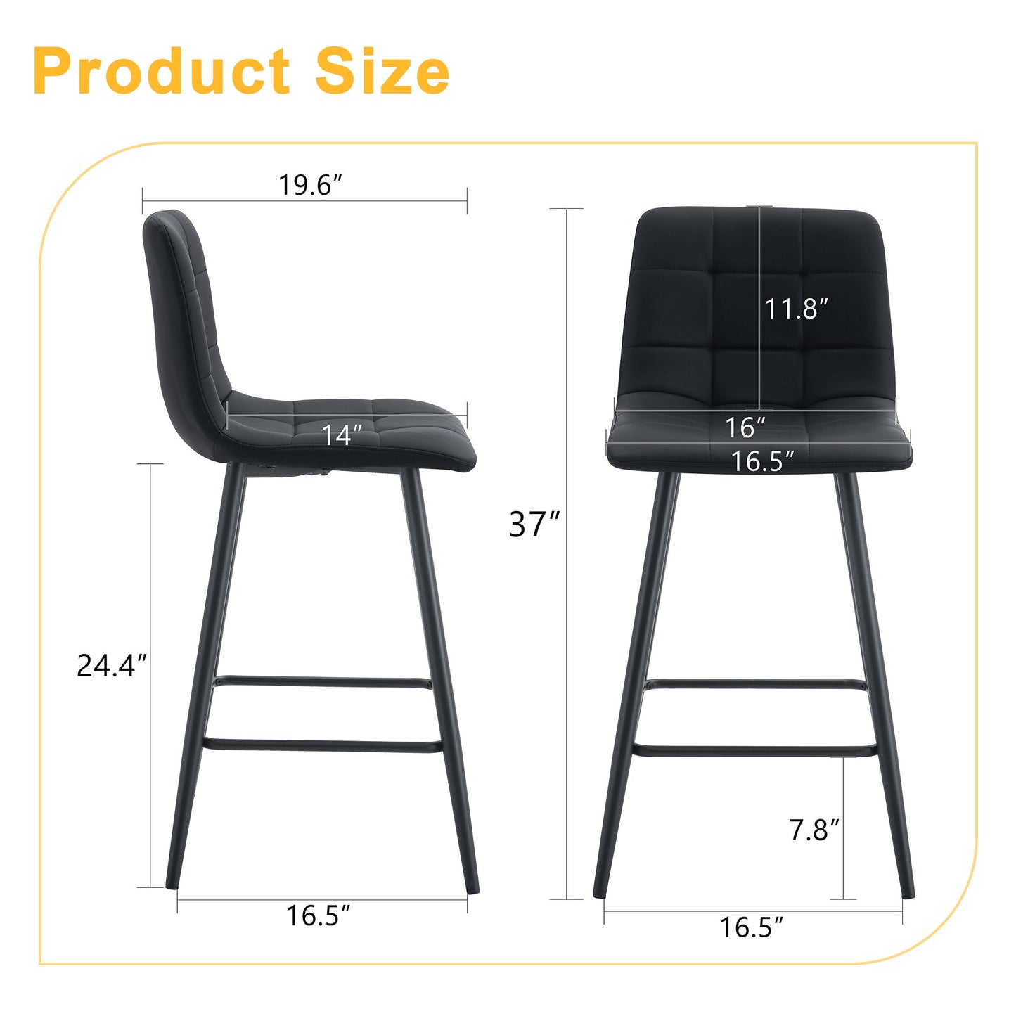 Bar Chair Set Comfortable With Metal Legs And Ergonomic Design Home Essentials