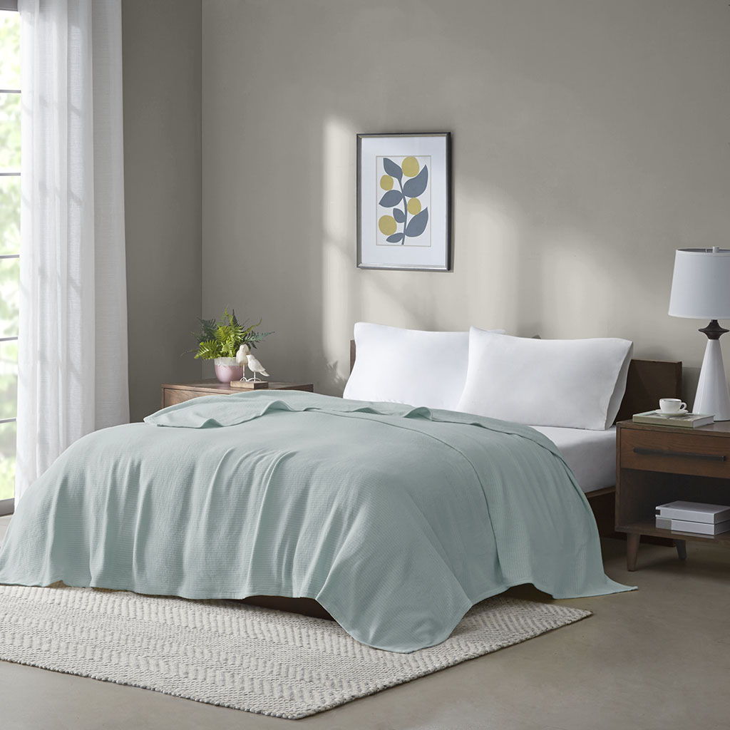 Freshspun Basketweave - Blanket - Blue Madison Park