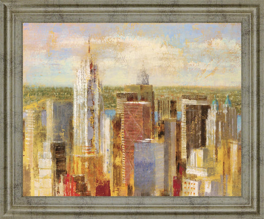 Sunlit Skyline - 28" x 34" Framed Wall Art Classy Art