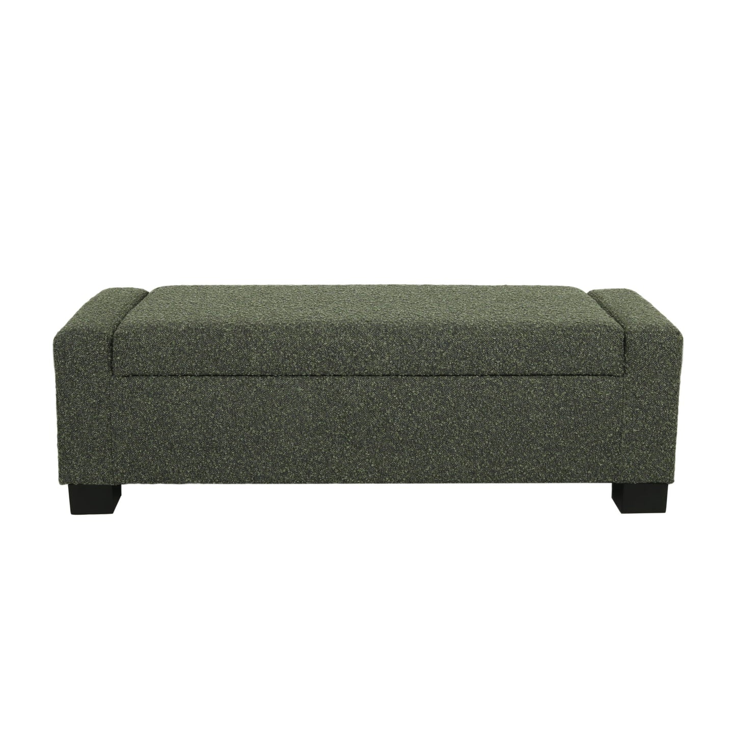 Textured Fabric Ottoman Bench With Hinged Lid Noble House