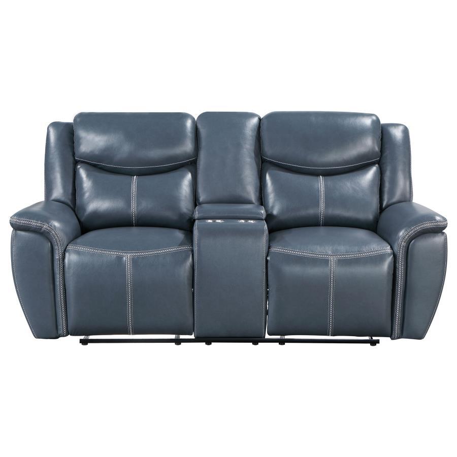 Sloane - Upholstered Padded Arm Reclining Loveseat - Blue Coaster Fine Furniture