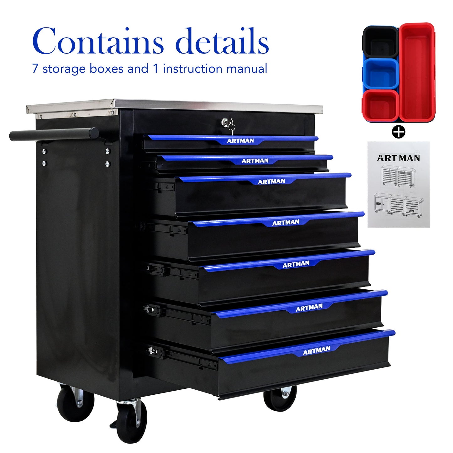 Drawer Multifunctional Tool Cart With Wheels Daily Nest