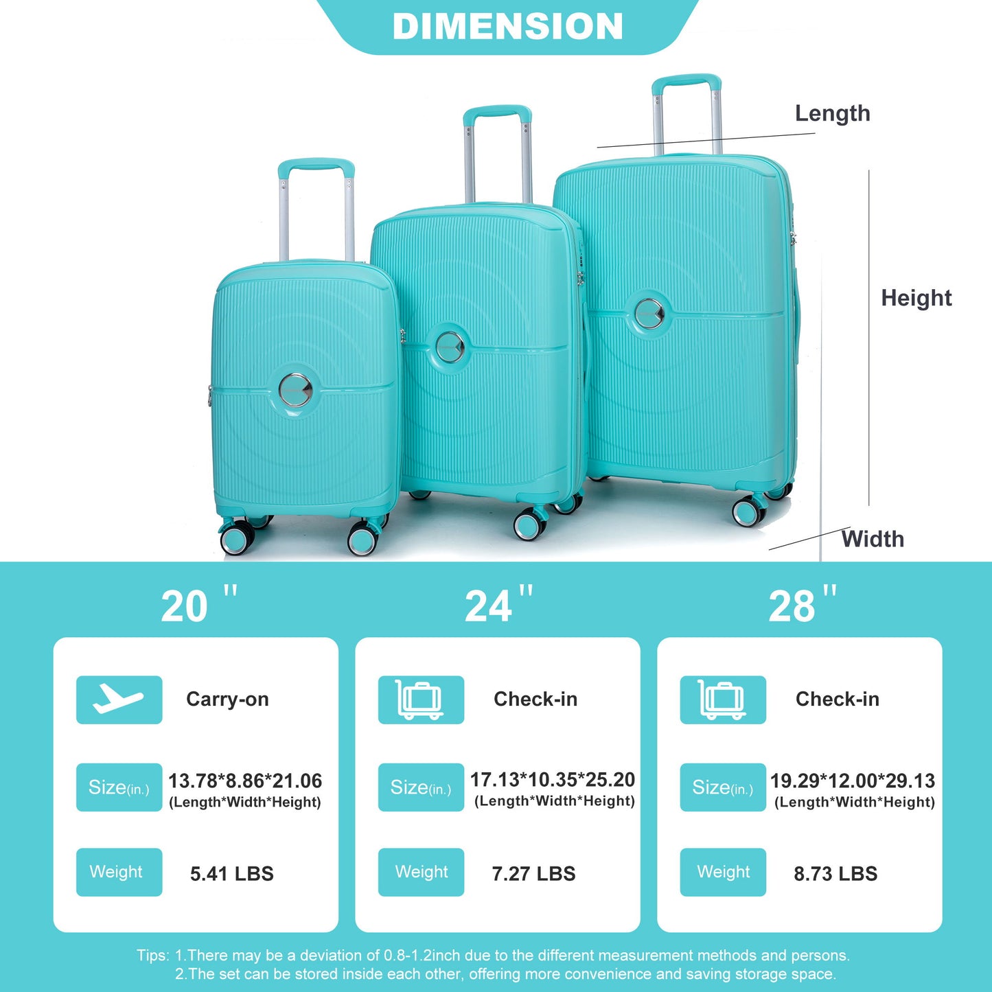 Expandable Hardshell Suitcase Double Spinner Wheels Luggage Sets Daily Nest