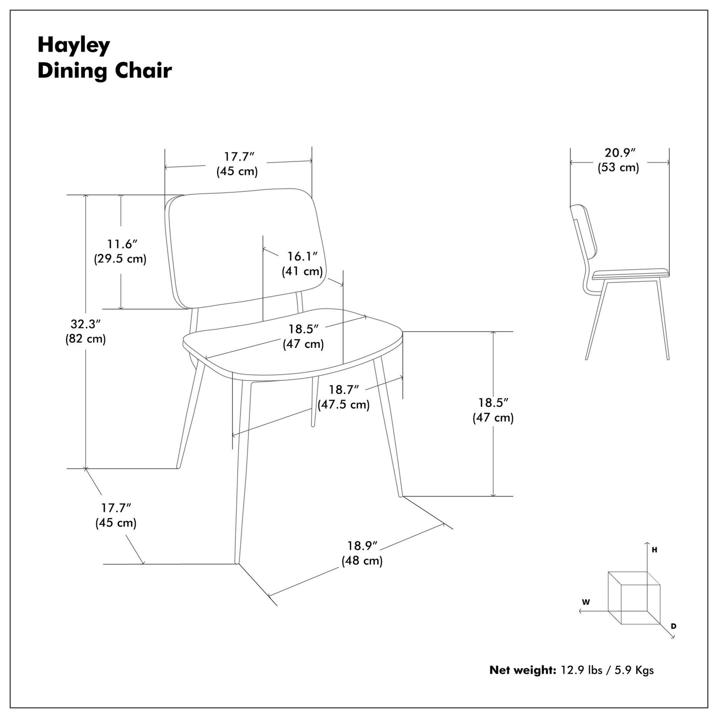 Hayley - Ergonomic Dining Chair (Set of 2) Simpli-Home