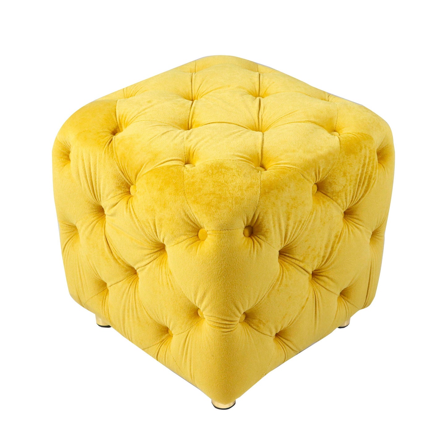 Modern Velvet Upholstered Ottoman, Exquisite Small End Table, Soft Foot Stool, Dressing Makeup Chair, Comfortable Seat For Living Room, Bedroom, Entrance Home Essentials