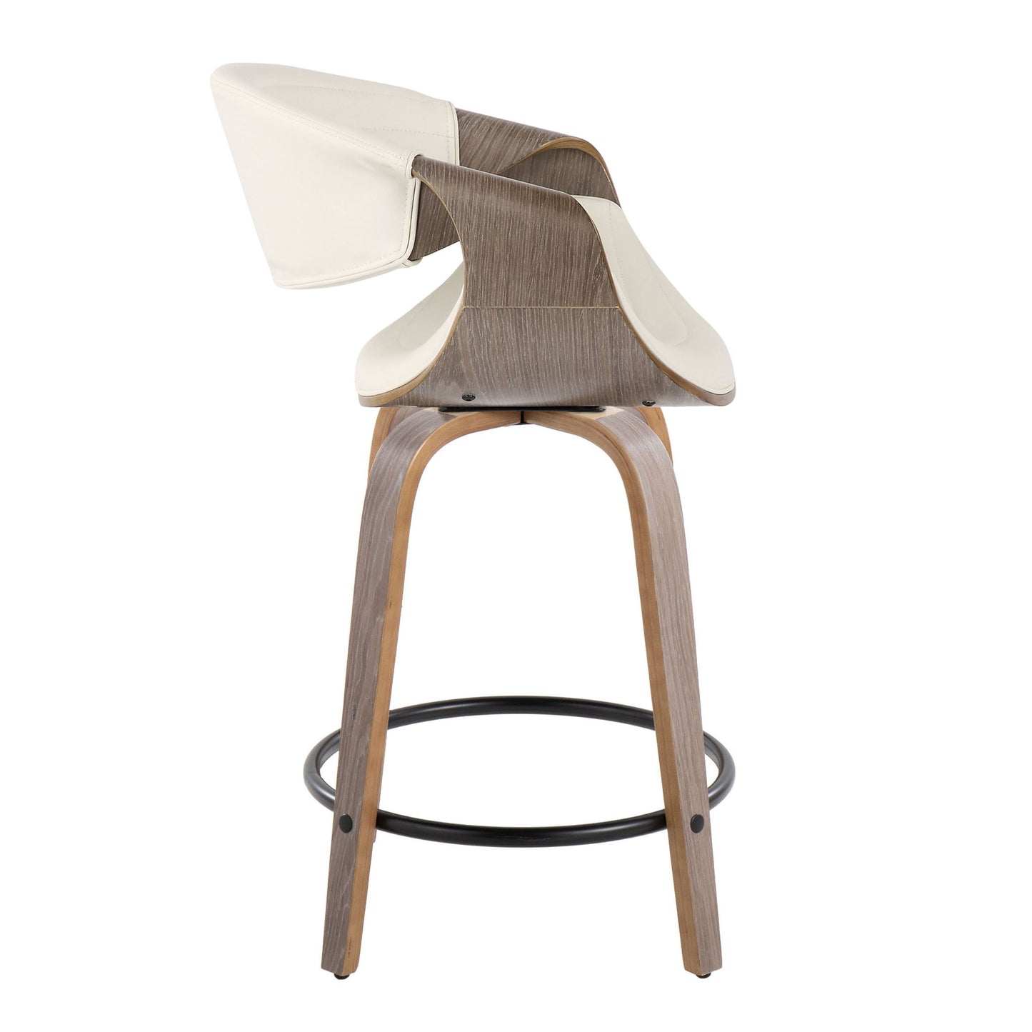 Symphony - Mid Century Modern Fixed Height Counter Stool With Swivel And Round Footrest (Set of 2) Lumi Source