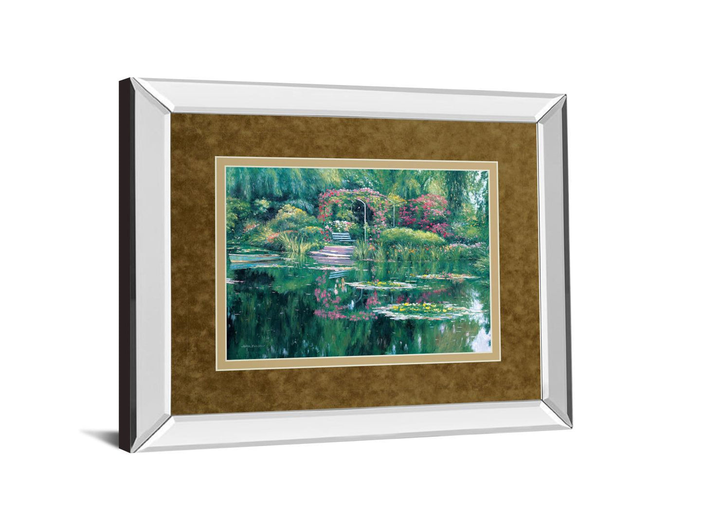 Swamp Scene - Mirror Framed Print Wall Art - Green Classy Art