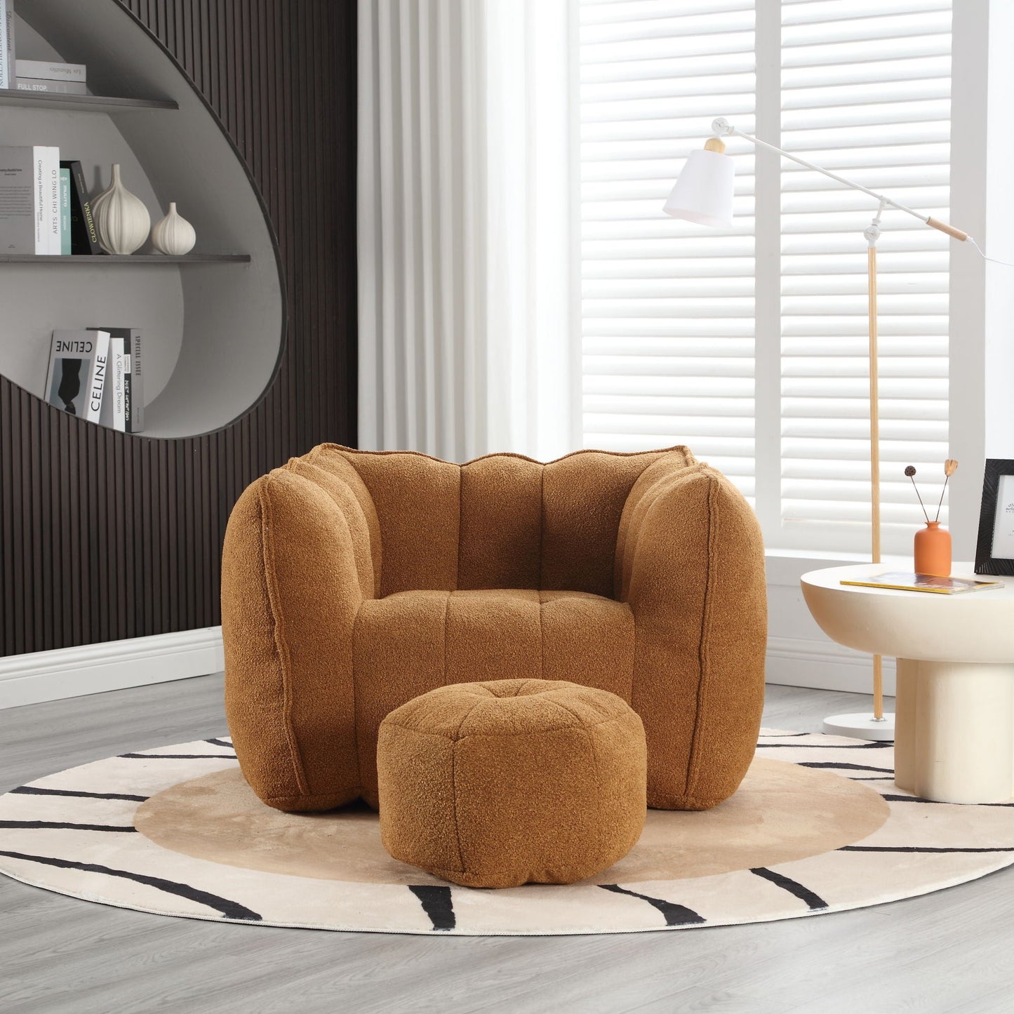 Soft Chenille Bean Bag Chair With High Resilient Foam Home Essentials