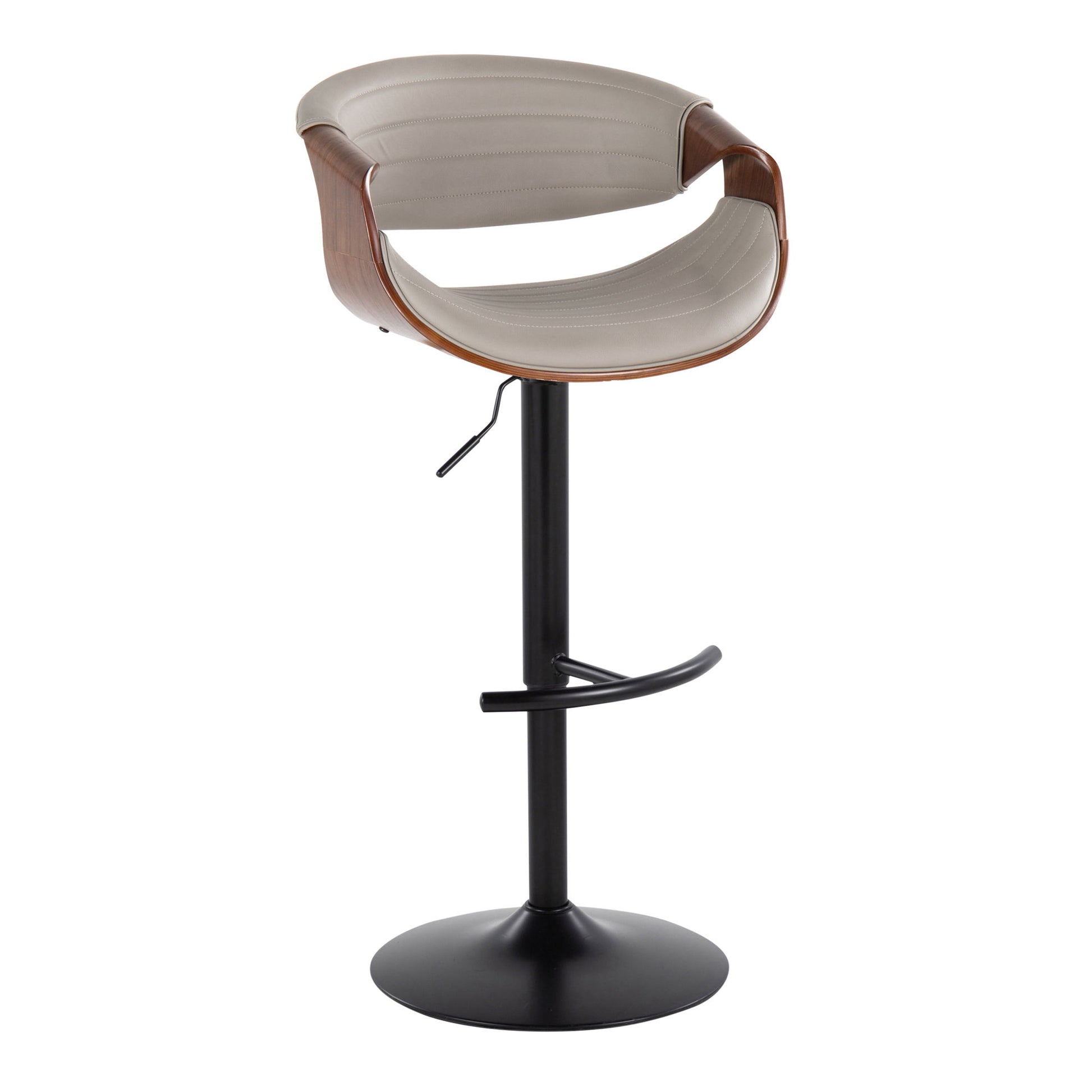 Symphony - Mid Century Modern Adjustable Barstool With Swivel With Rounded T Footrest (Set of 2) Lumi Source