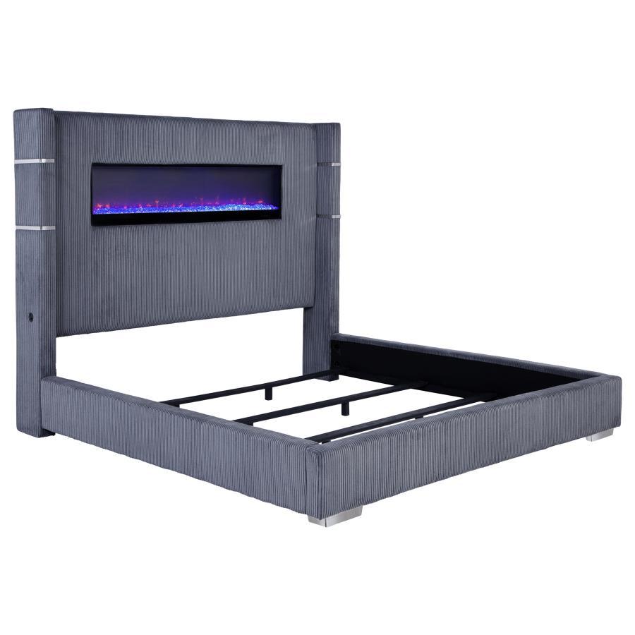 Tisdall - Upholstered Fireplace Bed Coaster Fine Furniture