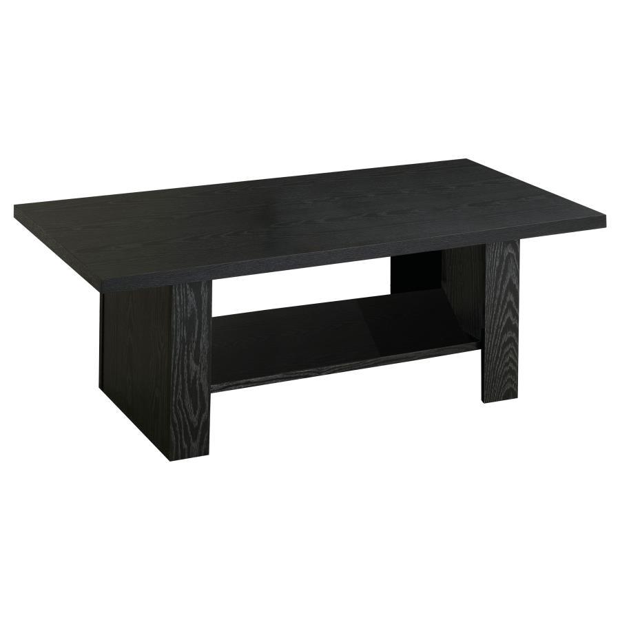 Rodez - 3 Piece Engineered Wood Coffee Table Set - Black Oak CoasterEveryday