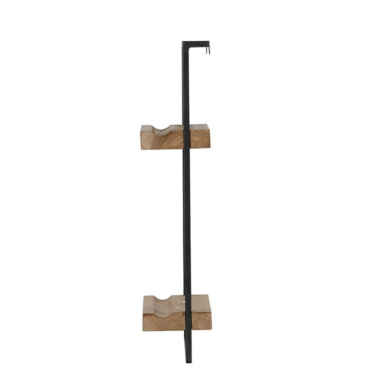 Wall Shelf With Two Shelves - Black Brown Daily Nest