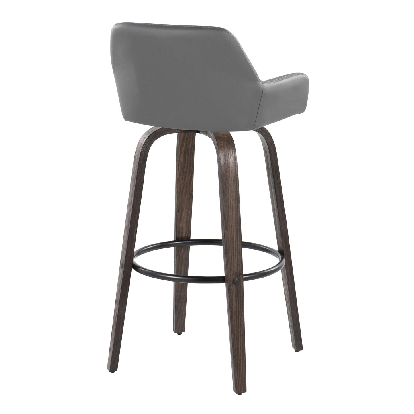 Daniella - Contemporary Fixed Height, Barstool With Swivel With Round Footrest (Set of 2) Lumi Source