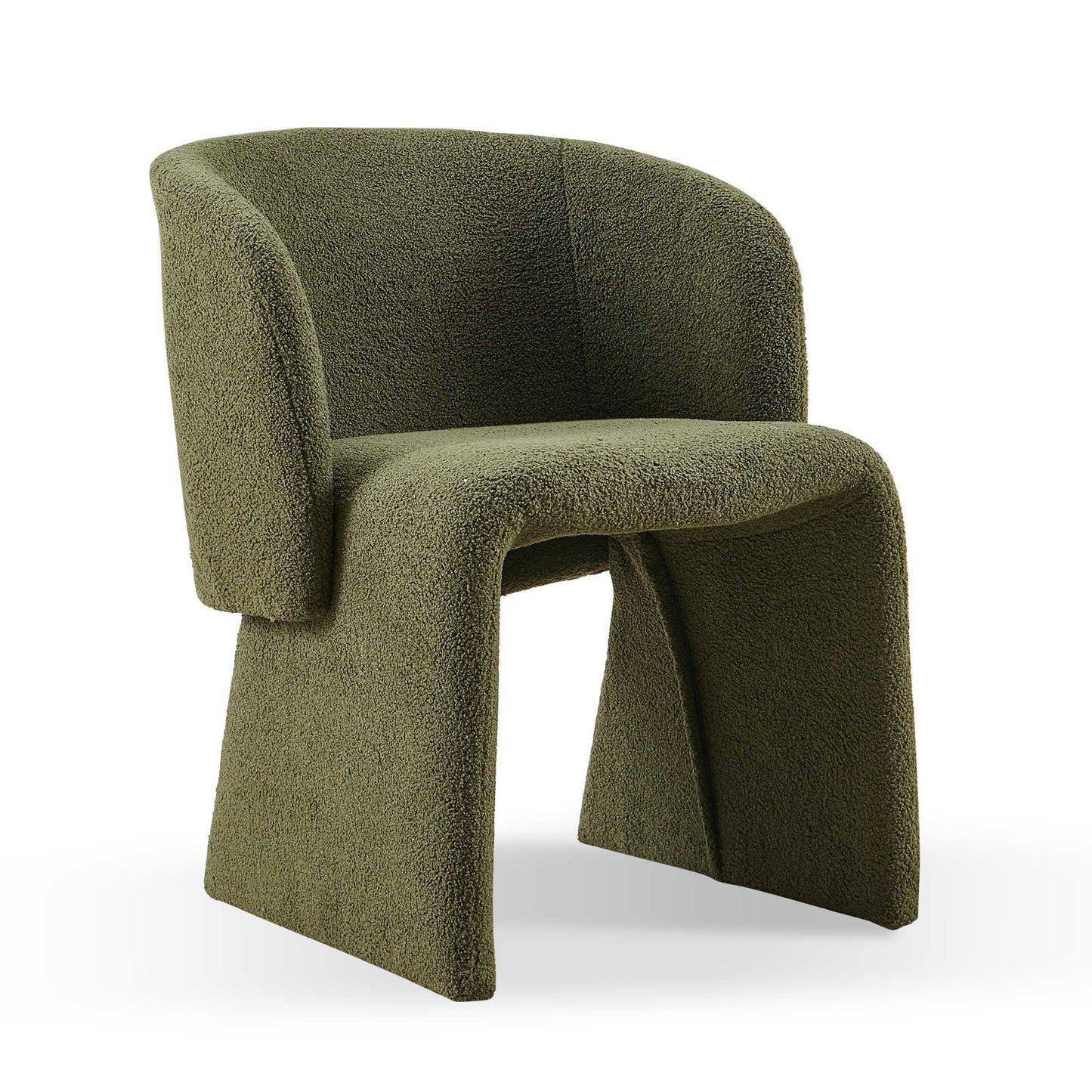 Modern Accent Chair Brown Single Sofa Chair, Upholstered Side Chair Teddy Comfy Chair For Dining Room / Bedroom / Living Room / Reception Home Essentials