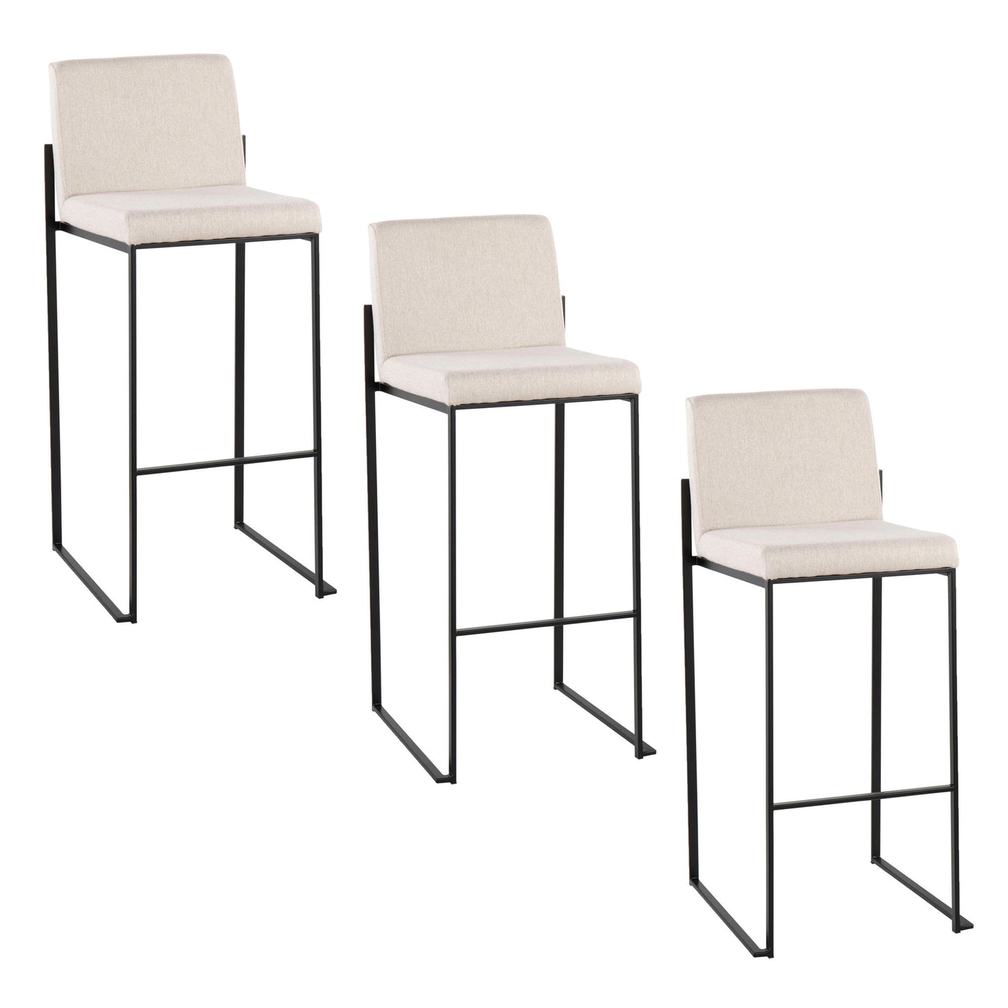 Fuji - Contemporary High Back Barstool Elegant Design Lumi Source