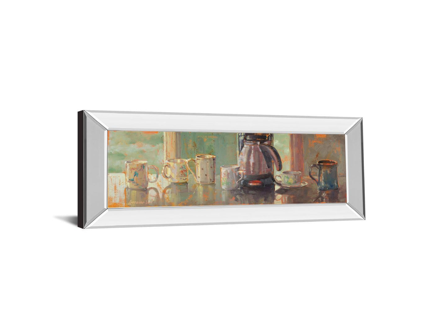 Gathering I By Lorraine Vail - Mirror Framed Print Wall Art - Dark Brown - Snoozhouse