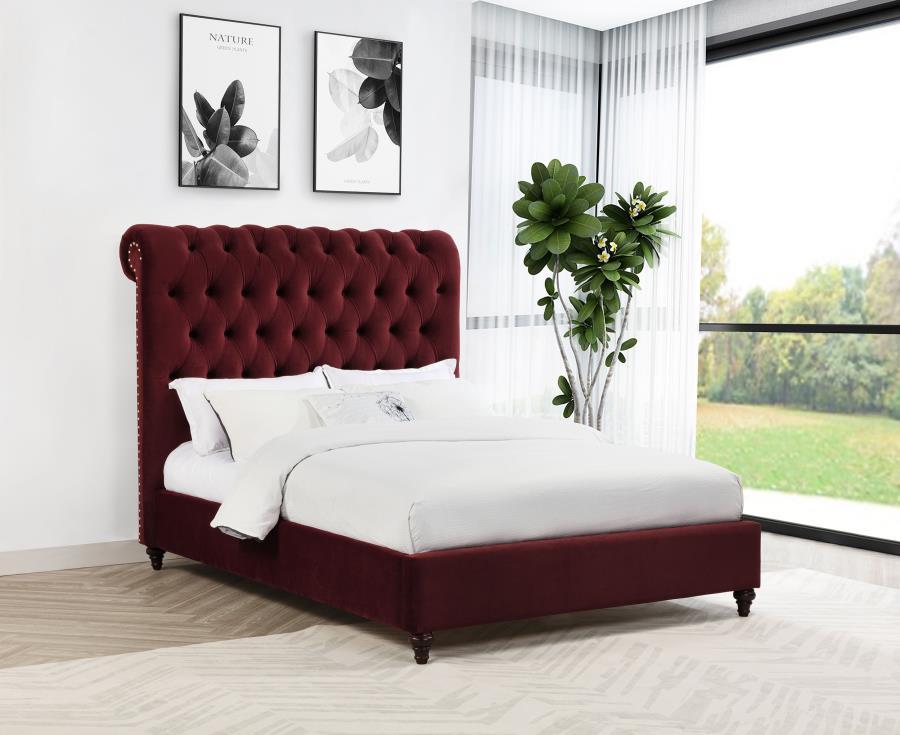 Devon - Upholstered Panel Bed CoasterEssence