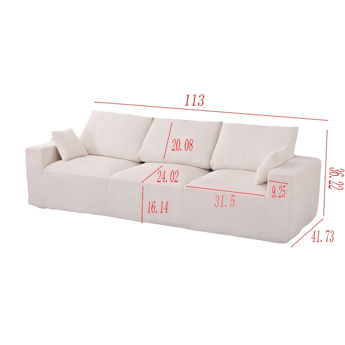 Modular Sectional Sofa With Extra Wide Cushion, USB / Type C Charger, Petal Armrest Home Essentials